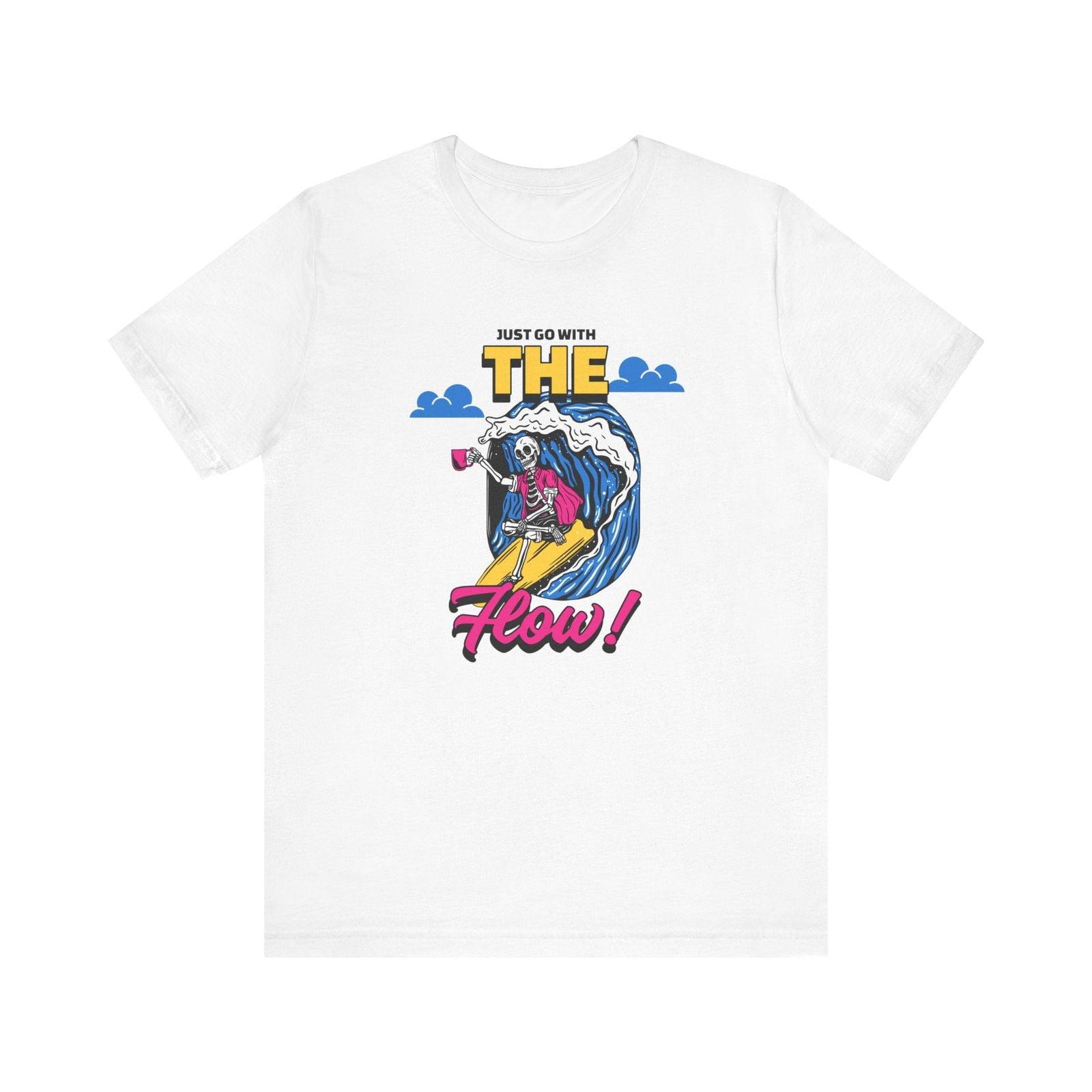 Beach Surf & Sip Skeleton Vibes T Shirt | White Twill Tees